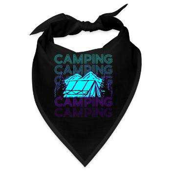 Camping Wohnmobil Camp Retro Geschenk - Bandana - Schwarz - Vorne