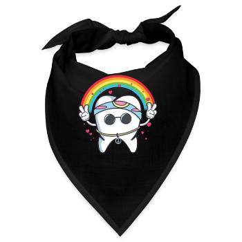 Cute Hippie Tooth Dentist Gift - Bandana - Schwarz - Vorne