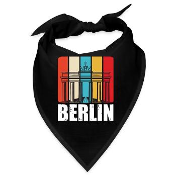 Berlin Retro Vintage Brandenburger Tor Deutsch - Bandana - Schwarz - Vorne
