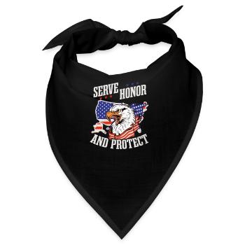 4. Juli Polizist dient Ehre und Schutz - Bandana - Schwarz - Vorne