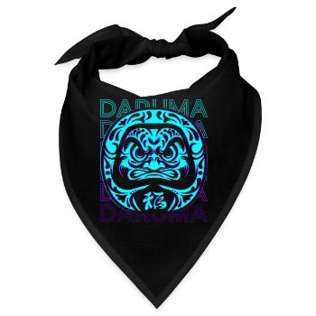 Daruma Puppe Japanische Puppe Retro Geschenk - Bandana - Schwarz - Vorne