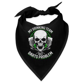 Mein Trinkteam hat ein Dartproblem Darts Team - Bandana - Schwarz - Vorne