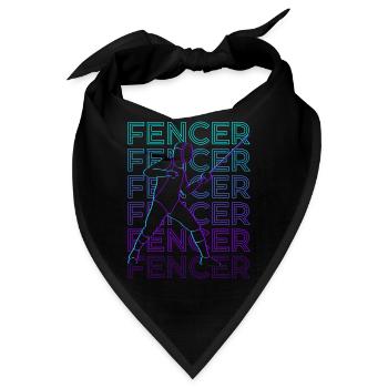 Fechter Fechten Retro Geschenk - Bandana - Schwarz - Vorne