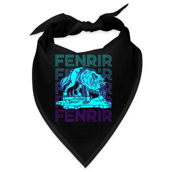 Fenrir Keltischer Wolf Wikinger Retro Geschenk - Bandana - Schwarz - Vorne