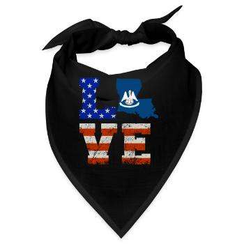 Liebes louisiana Usa flaggen geschenk - Bandana - Schwarz - Vorne