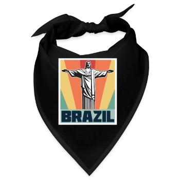 Brasilien Retro Cristo Redentor Christusstatue Rio - Bandana - Schwarz - Vorne
