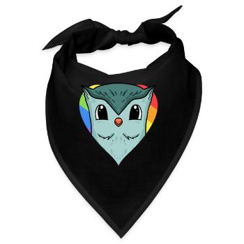 Eule Lgbt Regenbogen Farben - Bandana - Schwarz - Vorne