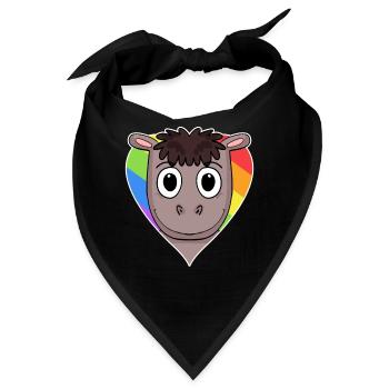 Pferd Lgbt Regenbogen Farben - Bandana - Schwarz - Vorne