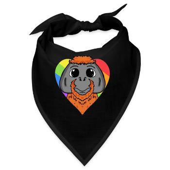 Urangutan Lgbt Regenbogen Farben - Bandana - Schwarz - Vorne