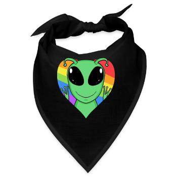 Alien Lgbt Regenbogen Farben - Bandana - Schwarz - Vorne