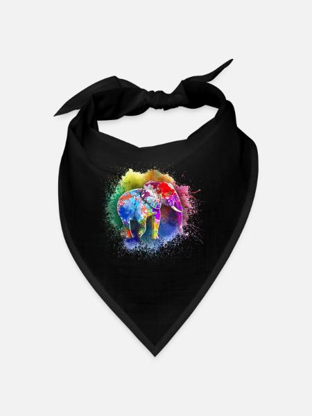 Elefant Geschenk Für Rüssel Afrika Wildnis Zoo - Bandana - Schwarz