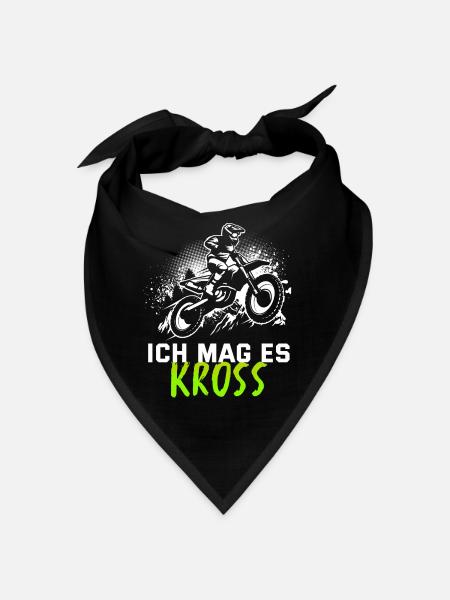 Motocross Tshirt Für Herren Damen Enduro Supermoto - Bandana - Schwarz - Vorne