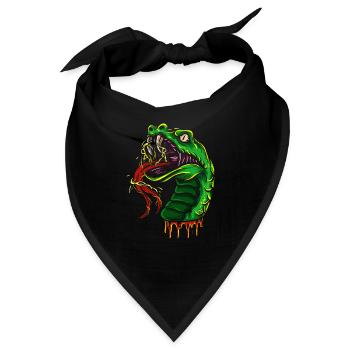 Schlange Geschenk Tier Reptil Cobra Python Boa - Bandana - Schwarz - Vorne