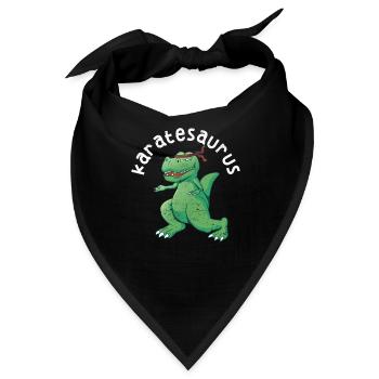Karatesaurus Trex Karate Lustig Dinosaurier Kampf - Bandana - Schwarz - Vorne