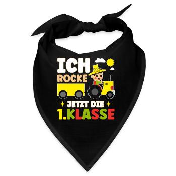 Ich Rocke Jetzt Die 1.Klasse Schulbeginn - Bandana - Schwarz - Vorne