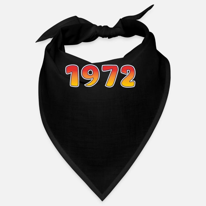 1972 Année chanceuse en orange - Design jaune Bandana
