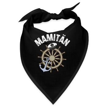Mamitän Kapitän Segeln Motorboot Boot - Bandana - Schwarz - Vorne