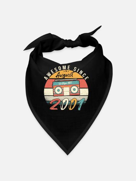 Geburtsjahr 2001 Im August - Bandana - Schwarz - Vorne