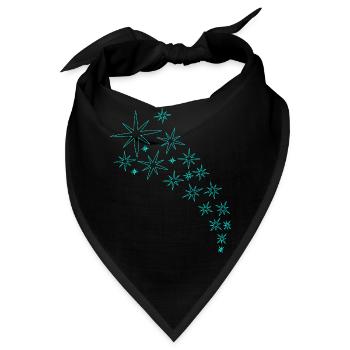 Sterne Mintgrünes Design - Bandana - Schwarz - Vorne