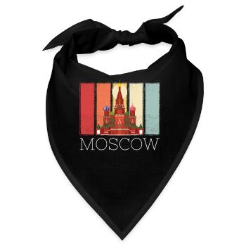 Moskau Basilius Kathedrale Russland Retro - Bandana - Schwarz - Vorne