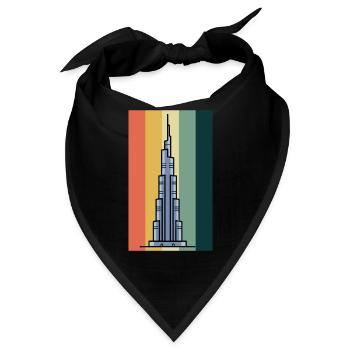 Burj Khalifa Dubai Retro VAE Emirate - Bandana - Schwarz - Vorne
