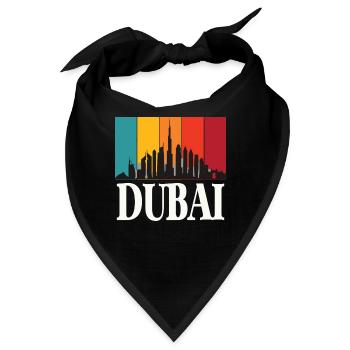 Skyline Dubai Burj Khalifa Emirate Retro VAE - Bandana - Schwarz - Vorne