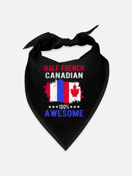 Half French Half Canadian - Bandana - black - Front