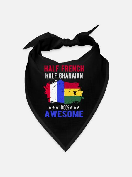 Half French Half Ghanese - Bandana - black - Front