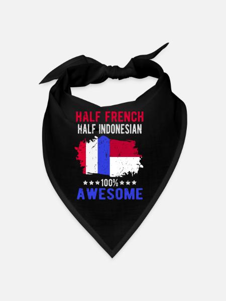 Half French Half Indonesian - Bandana - black - Front