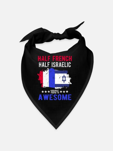Half French Half Isreali - Bandana - black - Front