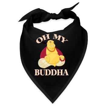 Oh my Buddha Buddhismus Meditation Relax - Bandana - Schwarz - Vorne