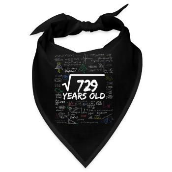 Square Root of 729 27TH Funny Math Birthday - Bandana - Schwarz - Vorne