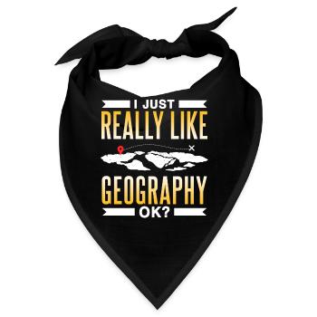 Ich Mag Geografie Einfach Sehr Okay? Geograph - Bandana - Schwarz - Vorne