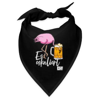 Es Eskaliert Eh Flamingo Bier Disko Festival - Bandana - Schwarz - Vorne