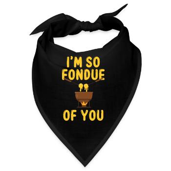 Fondue Schweiz Käse schweizer Alpen - Bandana - Schwarz - Vorne