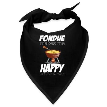 Fondue Glück Westalpen Schweiz Käse - Bandana - Schwarz - Vorne