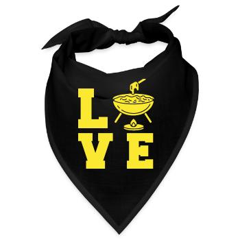 Fondue LOVE Käse Alpen Schweiz - Bandana - Schwarz - Vorne