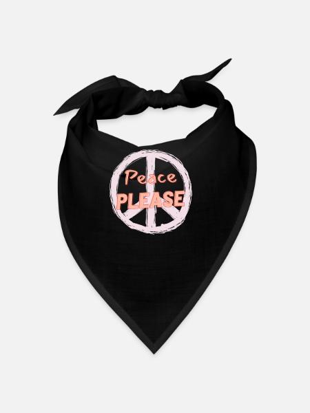 Peace Please Peace of the World No War Hippie - Bandana - black - Front