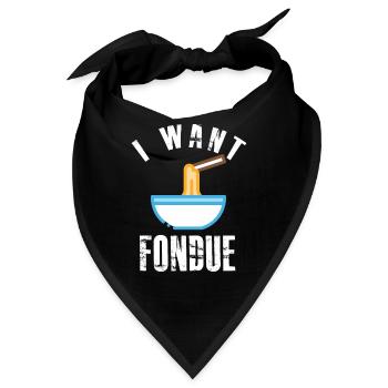 Flüssiger Käse Fondue Schweizer Alpen Glück - Bandana - Schwarz - Vorne