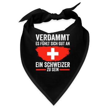 Schweiz Schweizer - Bandana - Schwarz - Vorne