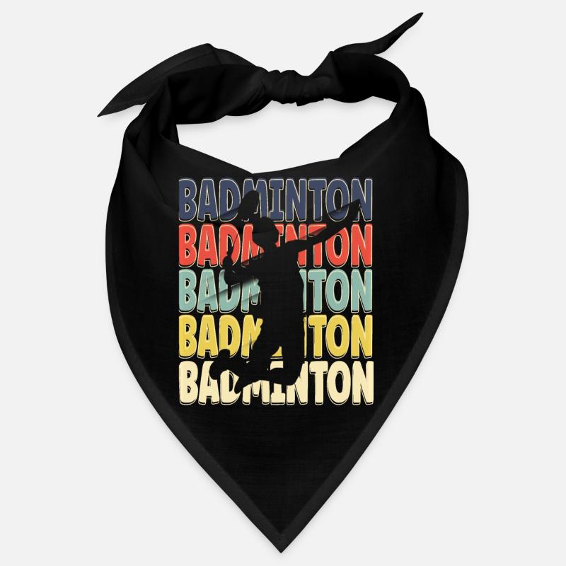 Cool Retro Text Silhouette Badminton Bandana
