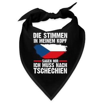Tschechien Tscheche Tschechisches - Bandana - Schwarz - Vorne