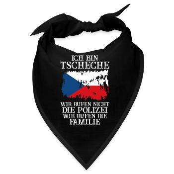 Tschechien Tscheche Tschechisches - Bandana - Schwarz - Vorne