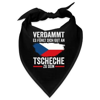 Tschechien Tscheche Tschechisches - Bandana - Schwarz - Vorne