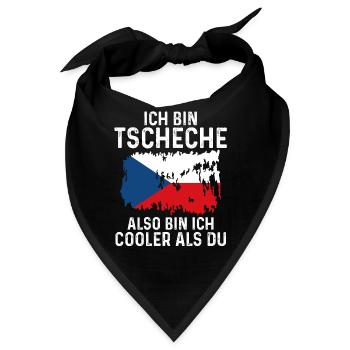 Tschechien Tscheche Tschechisches - Bandana - Schwarz - Vorne