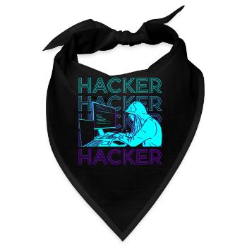 Hacker Hacking Hack Coding Programmierung Retro - Bandana - Schwarz - Vorne