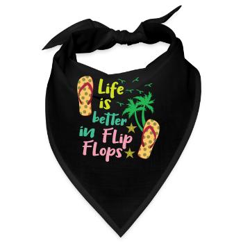 Life Better Flop Beach 2022 Tropical Summer - Bandana - Schwarz - Vorne