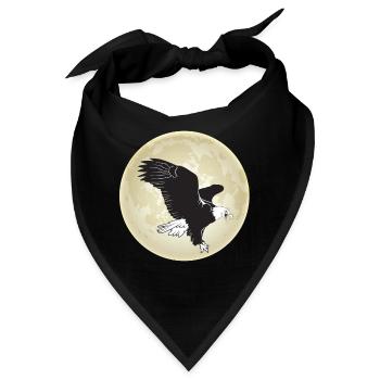 Adler Wildtiere Falknerei Raubvögel Mond - Bandana - Schwarz - Vorne