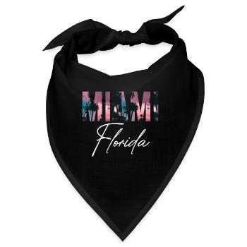 Miami Palmen Florida Miami Beach Sonne - Bandana - Schwarz - Vorne