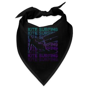 Kitesurfen Kitesurfer Kiteboarding Retro - Bandana - Schwarz - Vorne